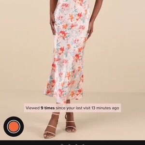 Lulu's Pink and Orange Maxi Slip Dress with Slit